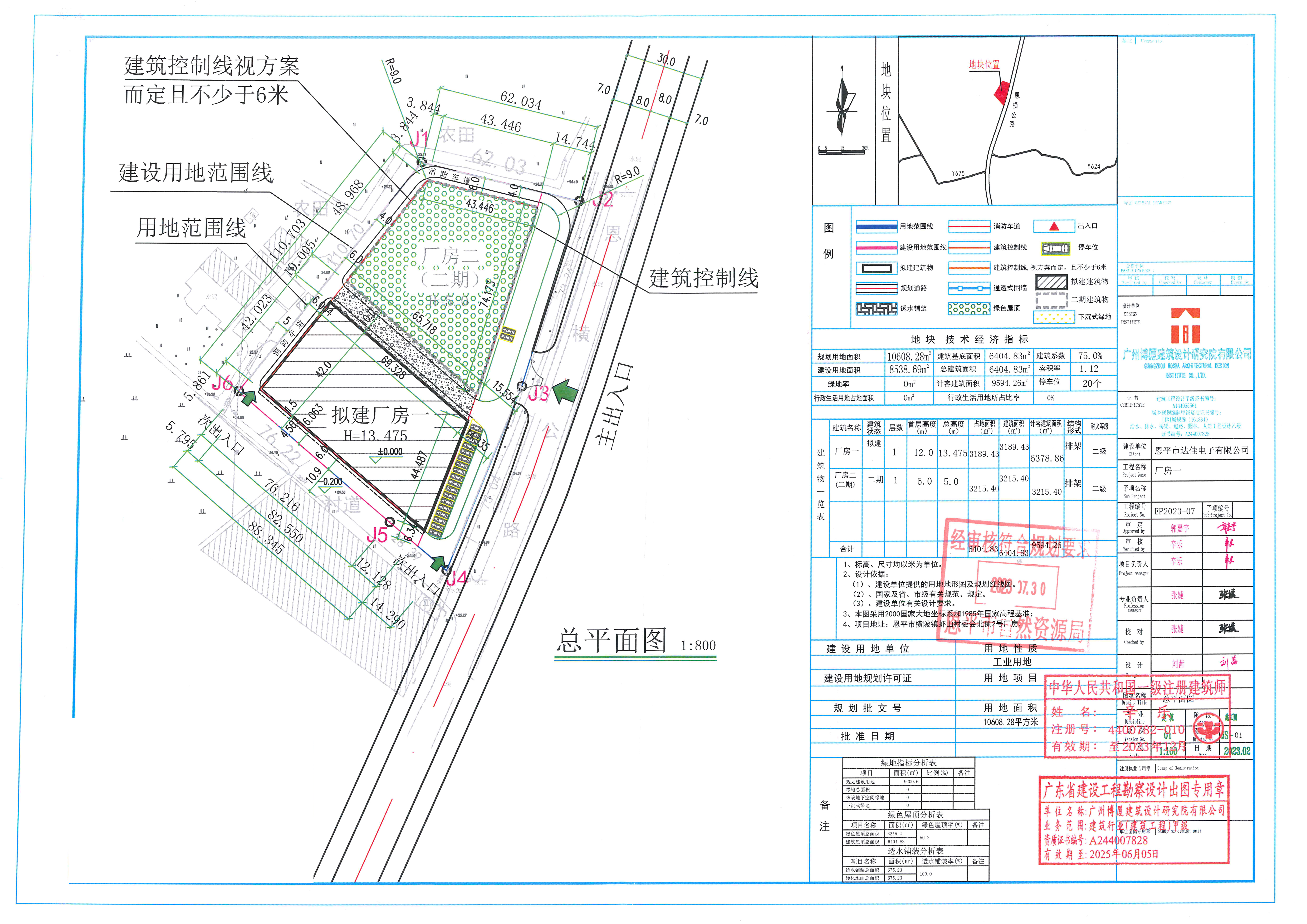 【批后公告】恩平市橫陂鎮(zhèn)蝦山村委會(huì)北側(cè)（恩平市達(dá)佳電子有限公司）的廠房一的總平圖.jpg